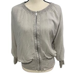 Banana Republic Cardigan Cashmere & Silk Gray Size XL Holiday